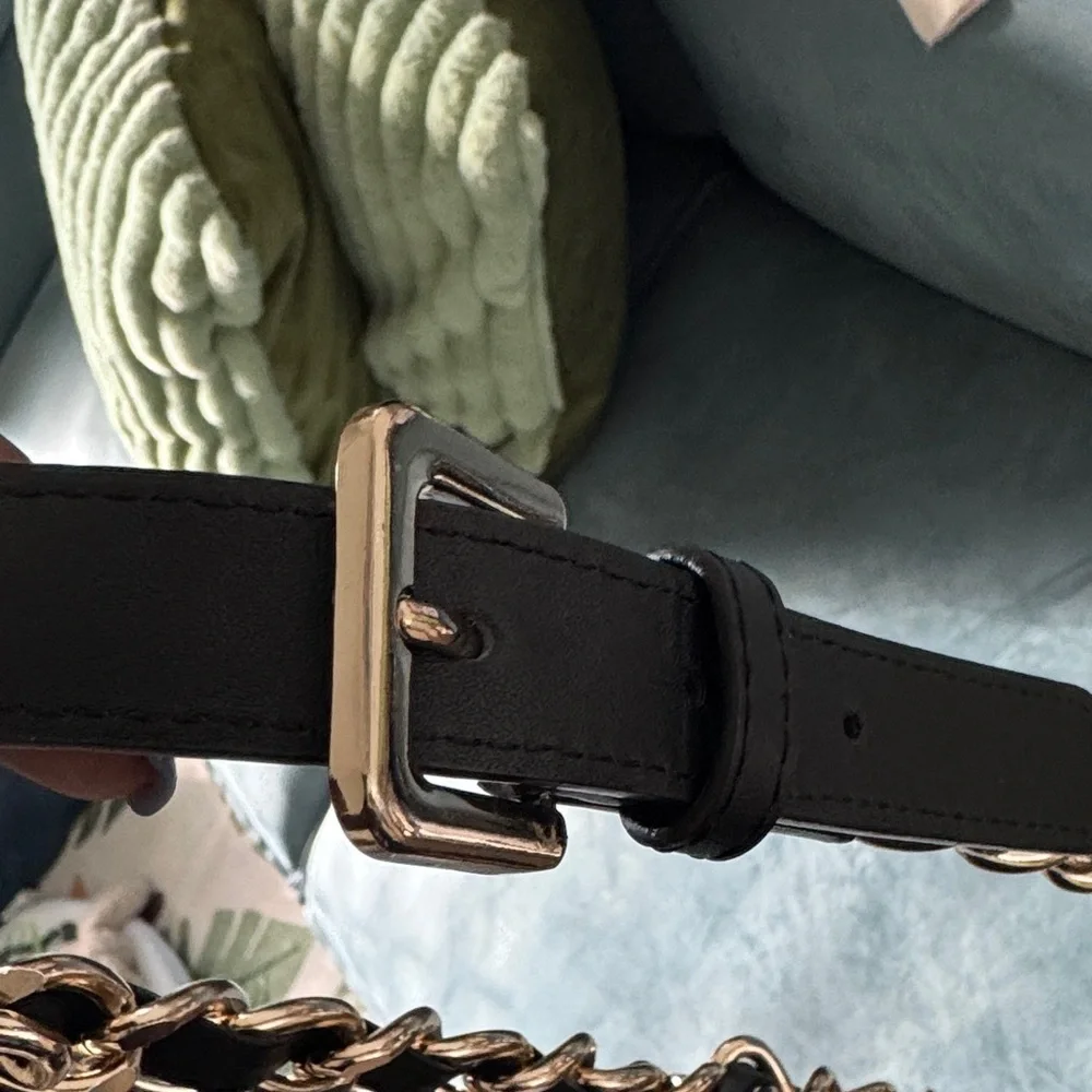H&M Elegant Gold and Black Chain Belt